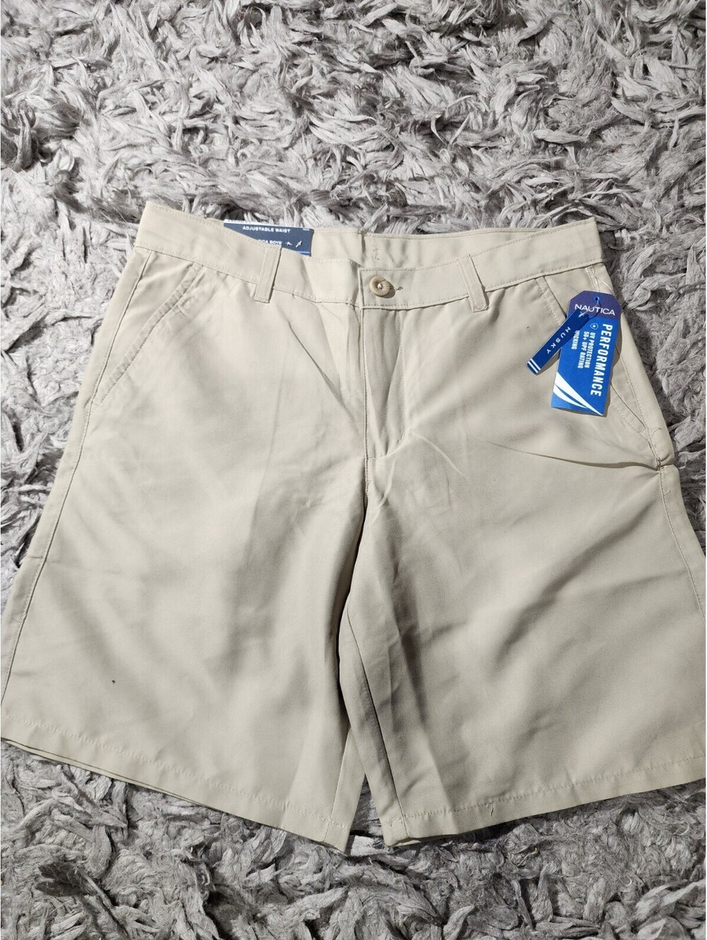 Nautica Boy Short Ajustable Waist 14 Husky N80012E 250 Khaki 100% Polyester...